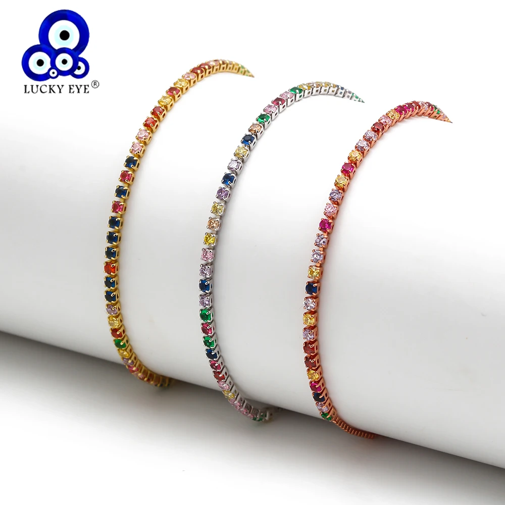 Повезло глаз цветной с кубическим Цирконом браслет из розового золота цвета: