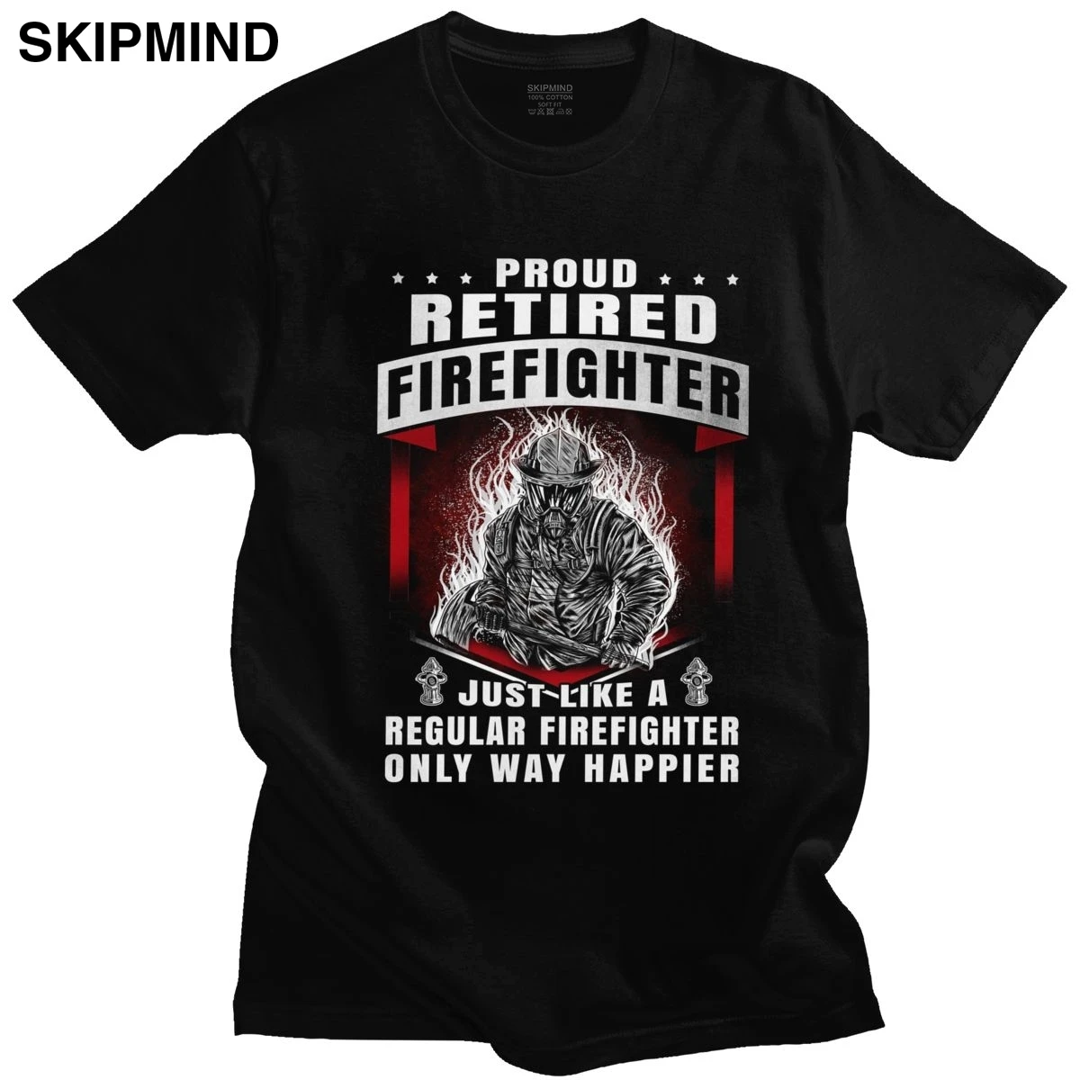 

Stylish Proud Retired Firefighter T Shirt Men Short Sleeved Graphic Fire Hero Firemen T-shirt Round Neck Cotton Tee Gift Idea