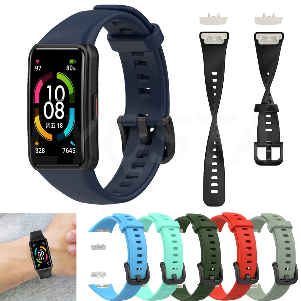 

Ремешок спортивный мягкий силиконовый для Huawei Honor Band 6, сменный Браслет для смарт-часов Honor Band6 Correa