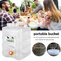 White Новое 24L PC Бочкообразное ведро для воды Квадратная бутылка для походов на открытом воздухе аксессуары для пикника ведро с краном для воды для кемпинга - Цвет: White