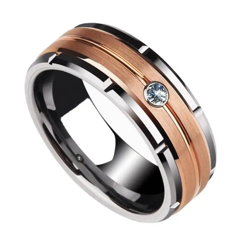 

Men's 8mm Groove Beveled Edge Tungsten Carbide Ring Silver Celtic Dragon Carbon Fibre Ring Men Wedding Band
