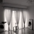 Однотонные белые тюлевые шторы XUNTUO для гостиной, кухни, тюль для спальни, шторы для окон