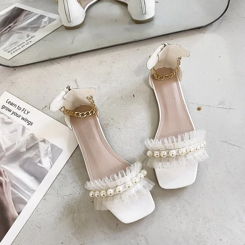 

Pearl Women Slipper Fashion Folds Decorative Casual Flat Toe Flip Flops Set of Thumbs Design Female Summer Sandals Beach Shoe