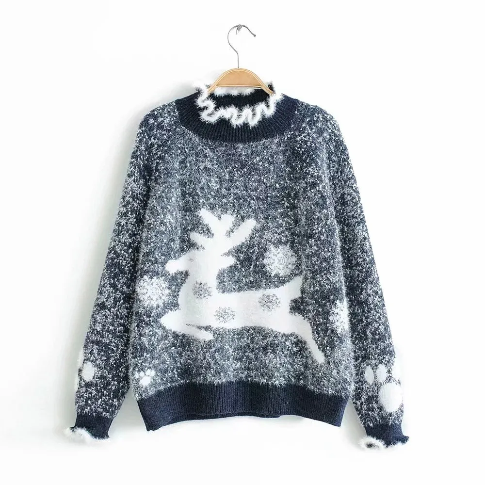 Женский свободный Рождественский свитер Jocoo Jolee водолазка с длинным рукавом и