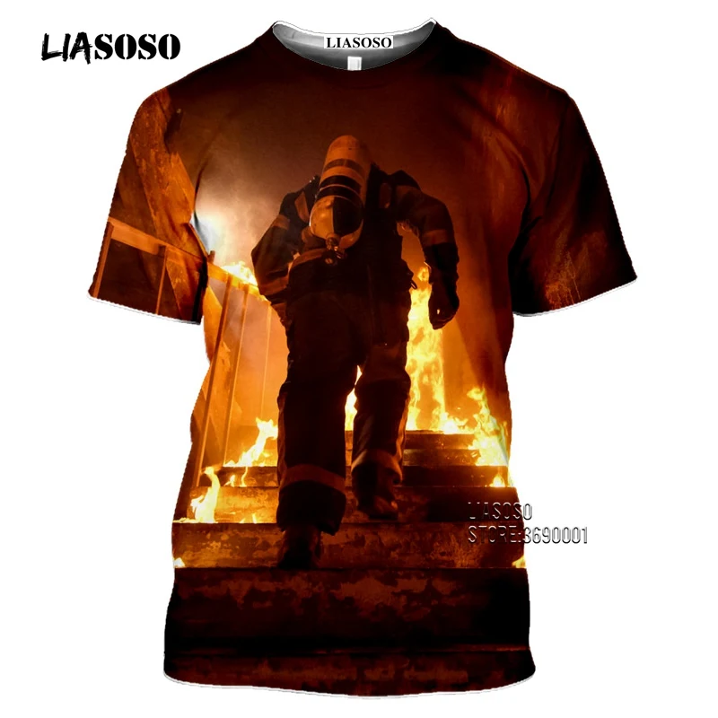Футболка Мужская/Женская с 3D-принтом Повседневная рубашка принтом огня и силы