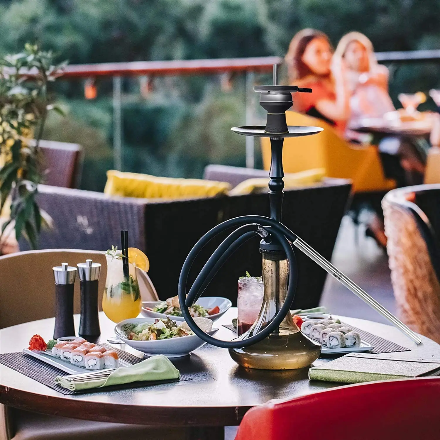 Набор головки для кальяна dfeska черная каменная головка с дымовым креплением и