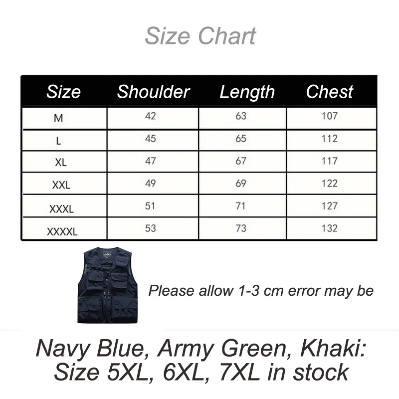 Жилет рыболовный мужской с несколькими карманами 5XL 6XL 7XL 7898 м |