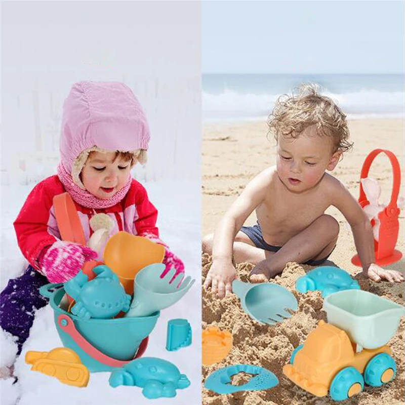

Kids Beach Toys Children Sandbox Set Beach Game Toy Kit Summer Toys For Beach Play Sand Water Play Cart 14Pcs/Set