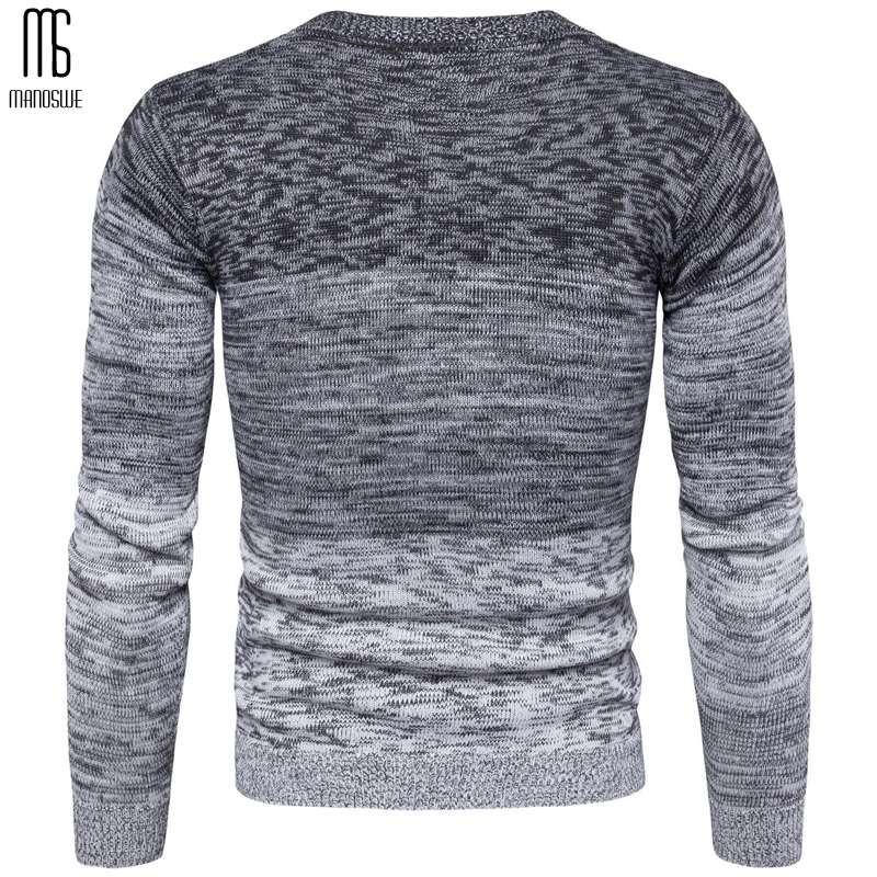 Мужской свитер с длинным рукавом Manoswe теплый пуловер в стиле пэчворк облегающий