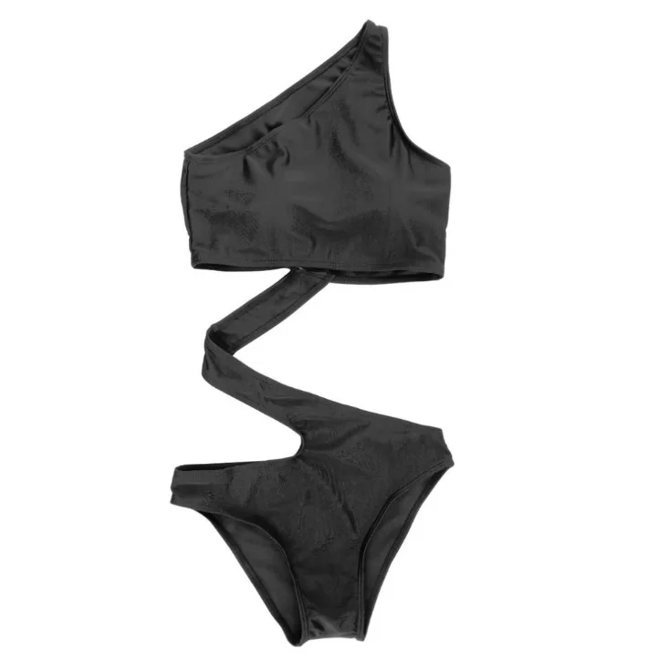 

Bikini Set Sexy Cut Out Bodysuit One Piece Women One Shoulder Swimsuit Traje Beachwear Monokini Bathing Badpak Swimwear