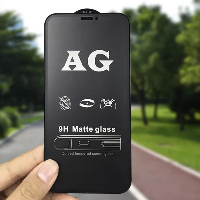 Matte Frosted Full Cover Tempered Glass Screen Protector Film for iPhone14 13 12 11 Pro Max XS XR 8 7 6 Plus SE Anti-fingerprint