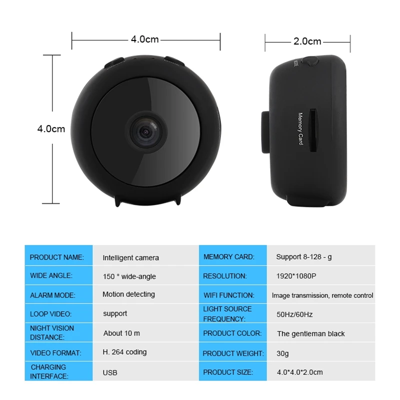Беспроводная мини Wi-Fi камера HD 1080P микро видео IP инфракрасного ночного видения
