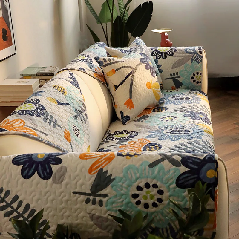 Современный мультяшный чехол для дивана с подсолнухом хлопковые нескользящие
