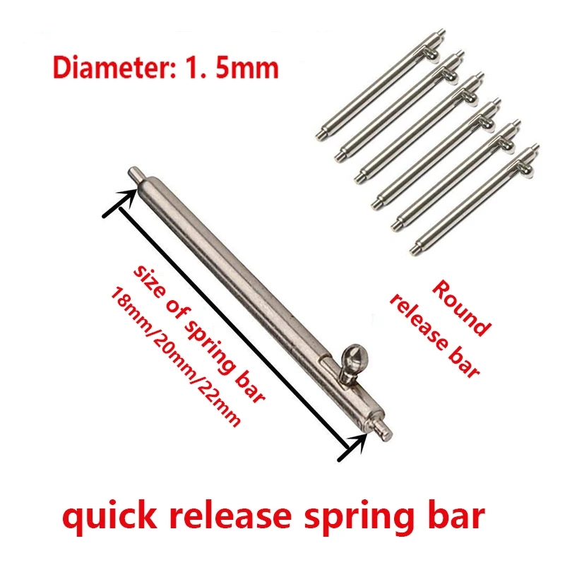 

4pcs Watch Bands Strap Spring Bars Pins For 18mm 20mm 22mm watchband diameter 1.5mm Quick Release Stainless Steel Spring Bars