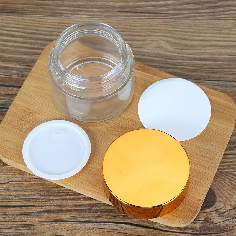 5 шт. прозрачная стеклянная банка с прямыми Сторонами черная золотая Серебряная