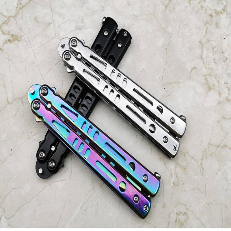 Тренировочный складной нож-бабочка из нержавеющей стали игрушка без лезвия