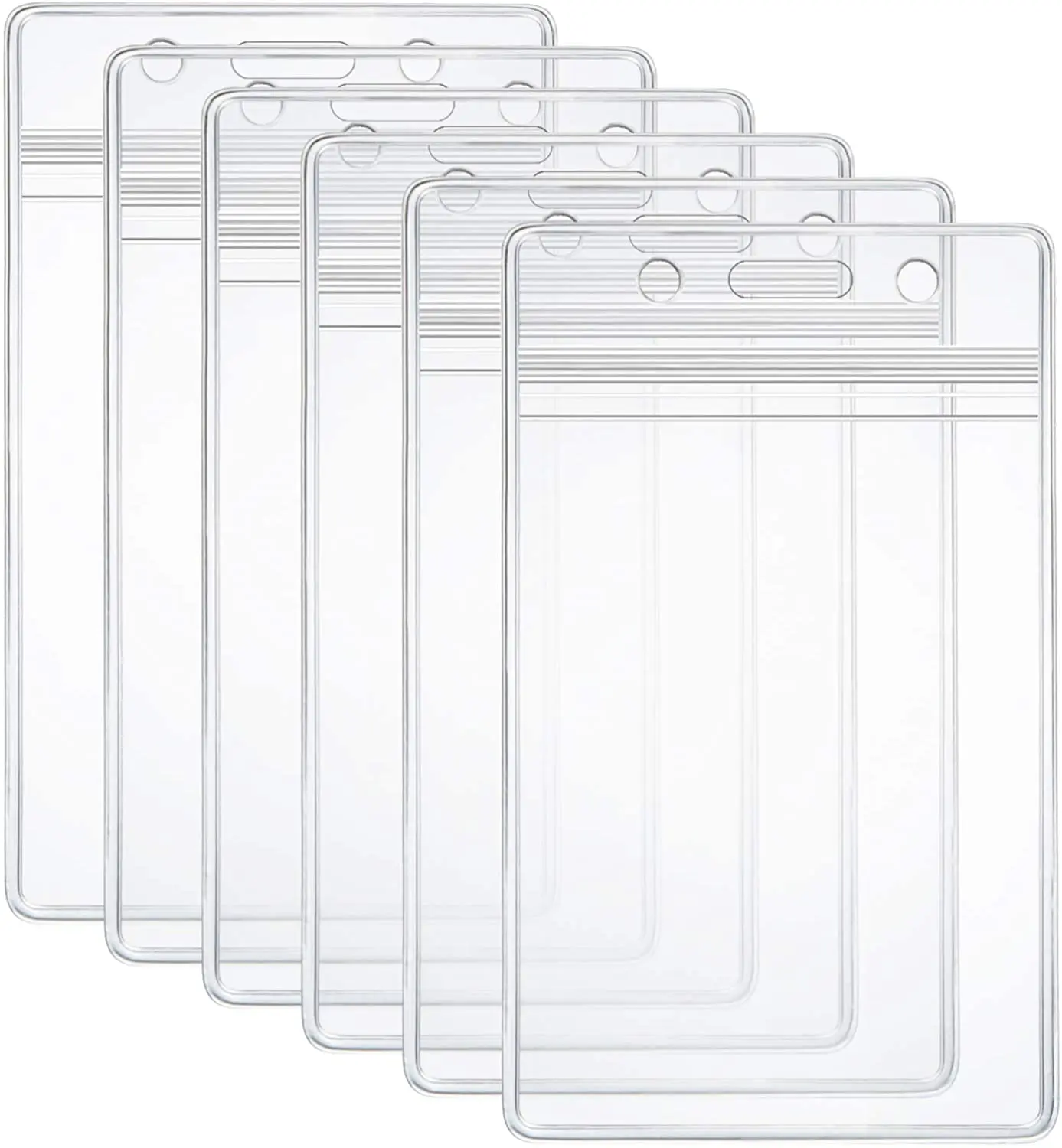 

Extra Thick ID Card Badge Holder Vertical Clear PVC Card Holder with Waterproof Resealable Zip Type