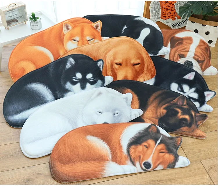 Новый креативный 3d коврик в форме собаки Нескользящие Коврики для домашних