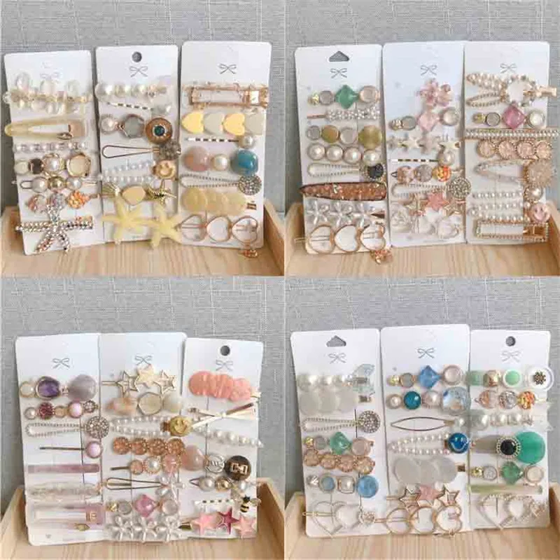 

New Pearl Hairpin Sweet Korean Version Bow Hair Accessories Set Everyday Headwear Factory Direct Sales