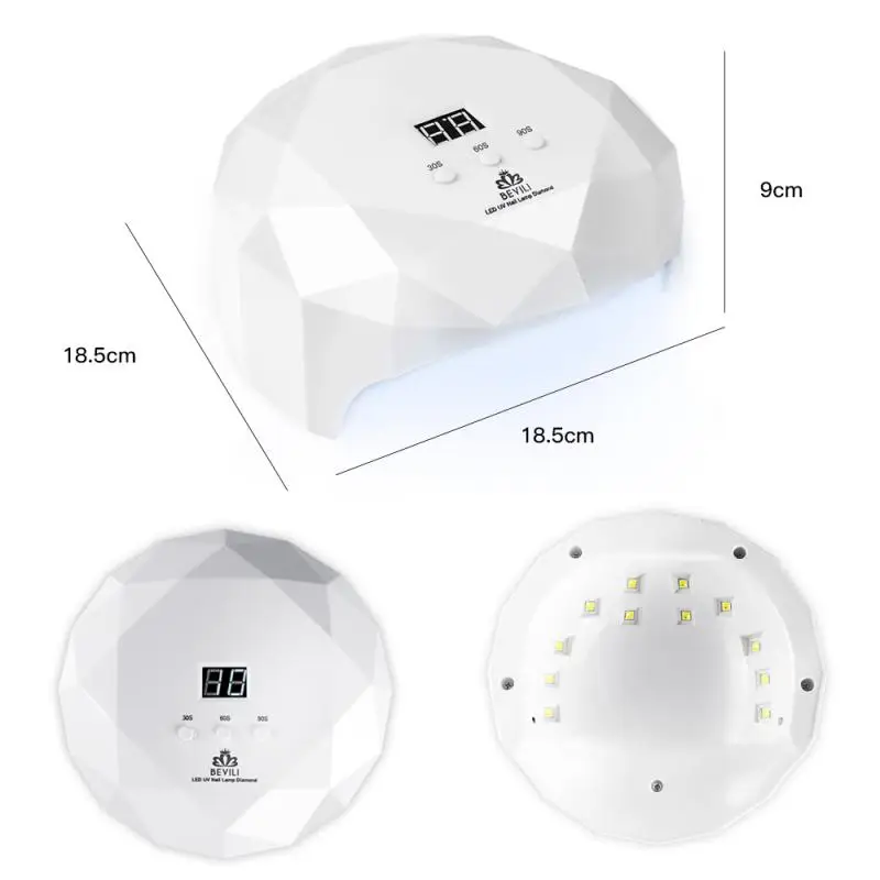 Белый 36W для ногтей УФ светодиодная лампа сушки фототерапии Клей сушильная