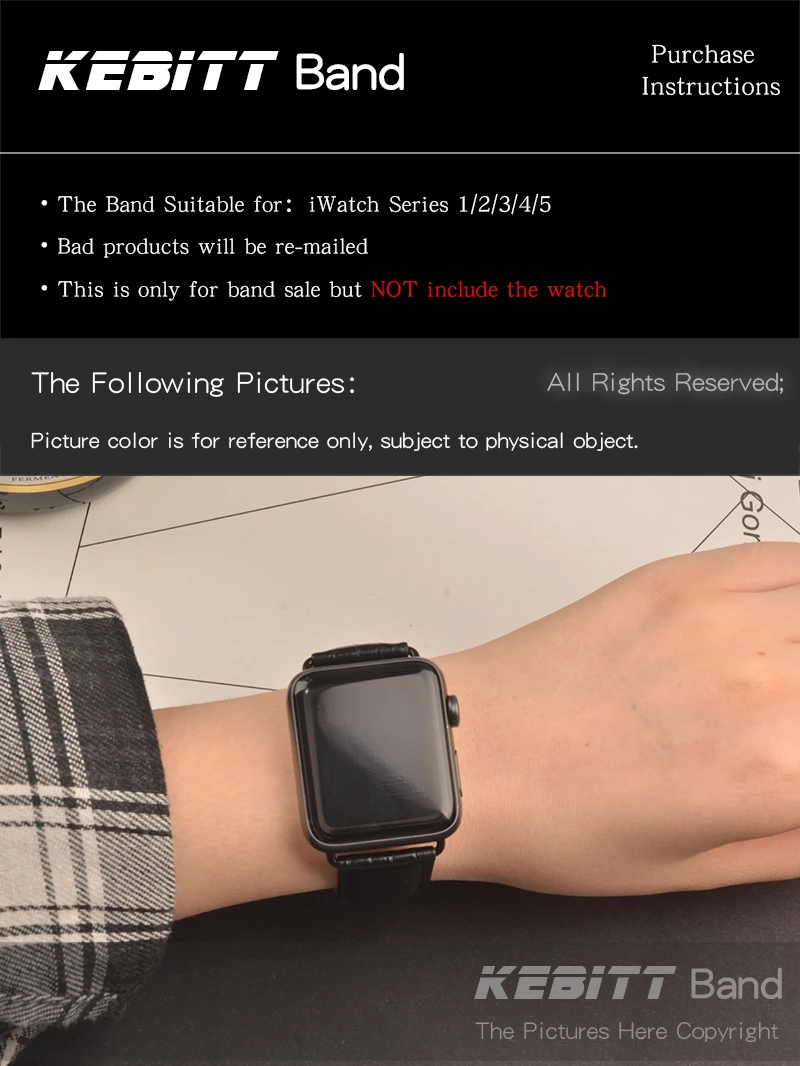 Высокое качество, ремешок из натуральной кожи аллигатора для Apple Watch 4, 5, 3, 2, 1, 44 мм, 40 мм, iWatch, ремешок 42 мм, 38 мм, браслет с бабочкой и пряжкой