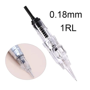 100 шт. 0,18 мм 1RL Игольный Легкое нажатие Универсальный Dermodrafo 1P, Перманентный макияж, иглы картриджа 600D-G для удаления татуажа бровей