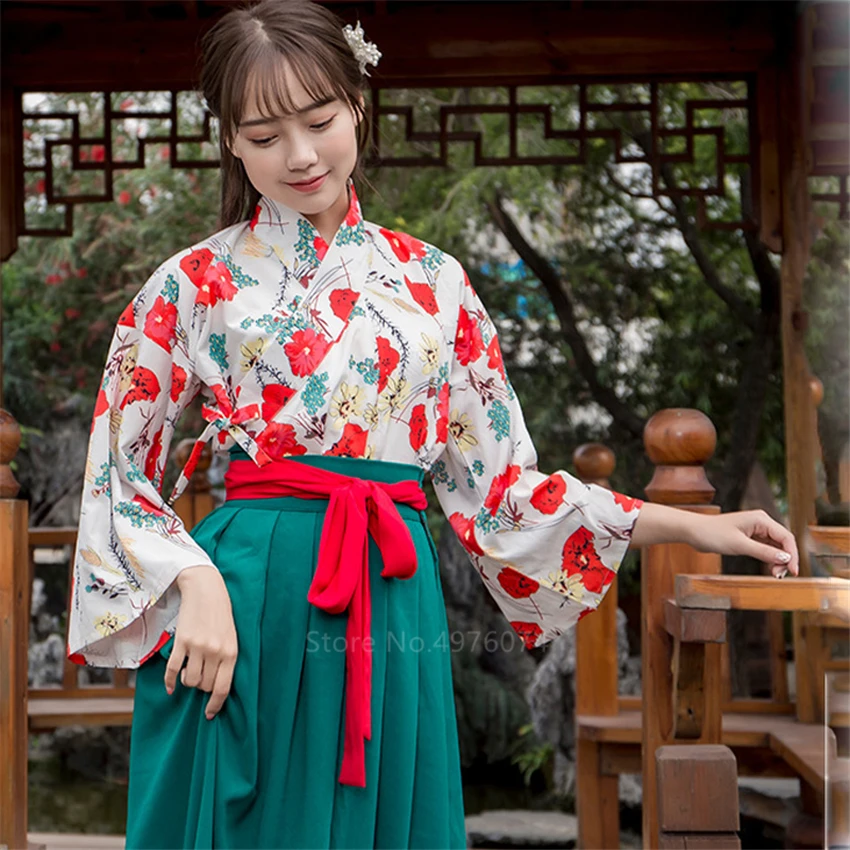 Женское платье кимоно в японском стиле Sakura винтажное с цветочным принтом