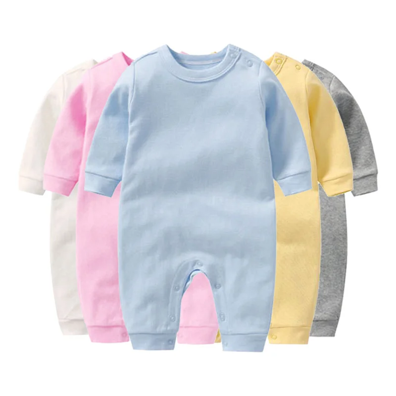 

Infant Baby Girl Boy Solid Jumpsuit Long Sleeve Zipper Buttons Ribbed Jumpsuit Pure Cotton Jumpsuit Baby Round Neck Rompers