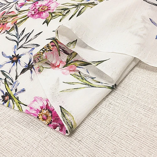 

Floral print silk cotton fabric flower design silk blending cotton,SCT518