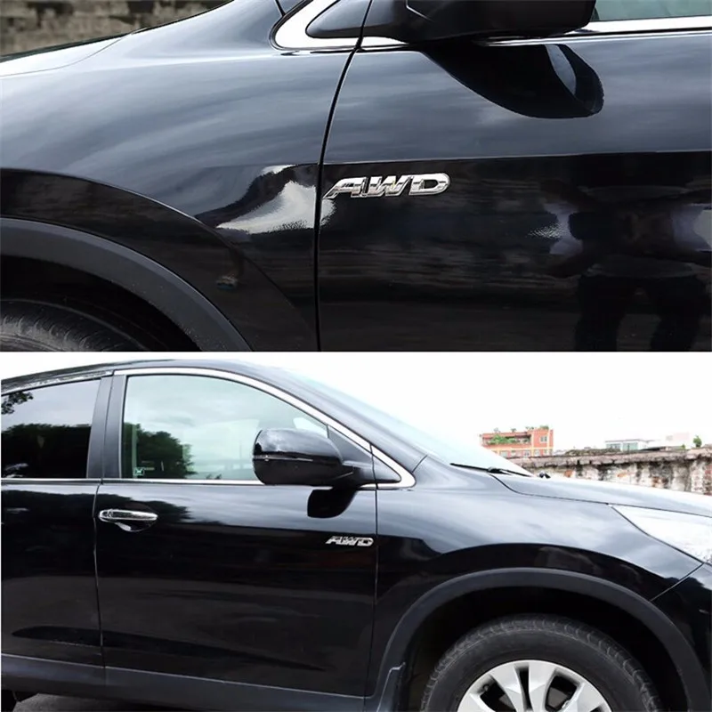 Металлический 3D значок AWD наклейка с эмблемой кузова автомобиля 4 колесами на