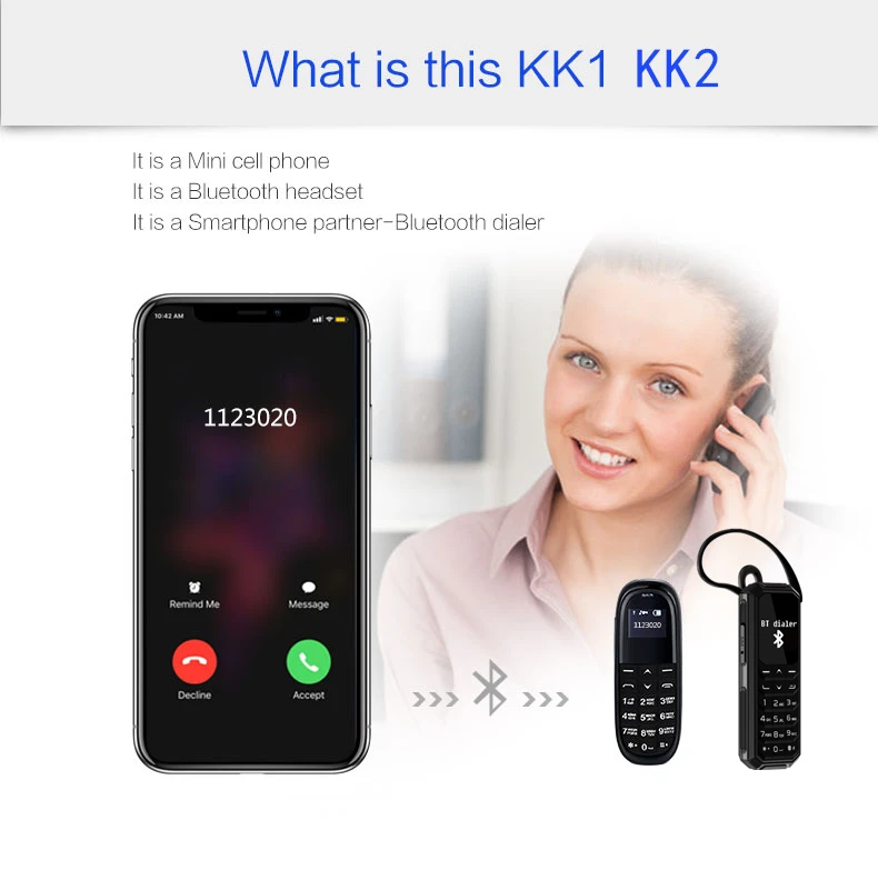 Ovisen KK1 KK2 bluetooth мини наушники для мобильного телефона BT Dialer автоматический ответ