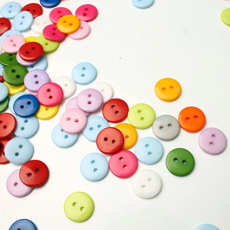 Разноцветные пуговицы из смолы с 2 отверстиями 100 шт. швейный декор для