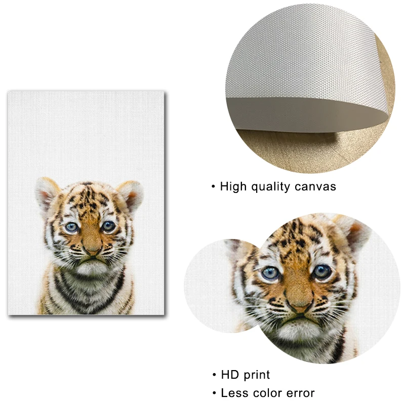 Детские животные принты малыш Пингвин олень Тигр осел постер Картина на холсте