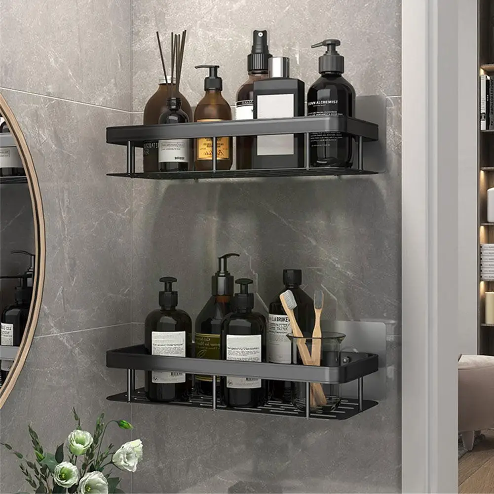 

Черная прямоугольная алюминиевая пластина для хранения и отделки аксессуаров, стойка-органайзер, держатель для туалета, ванной комнаты, на...