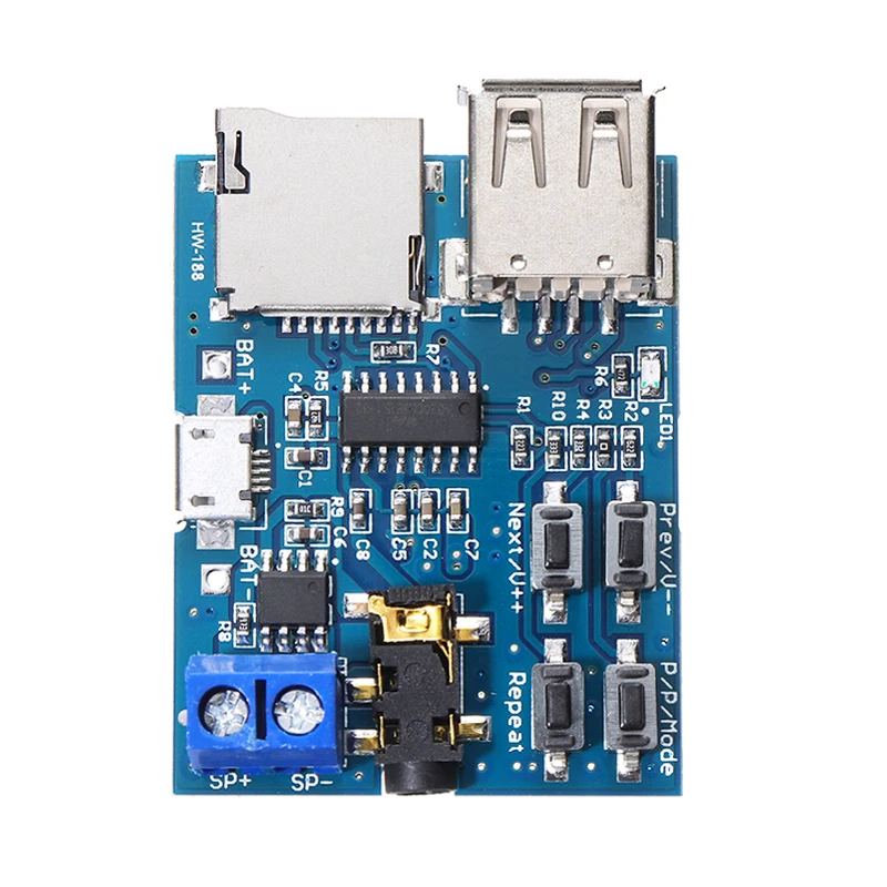 1pc TF Card U Disk MP3 Format Decoder Board Module Amplifier Decoding Audio Player | Электроника