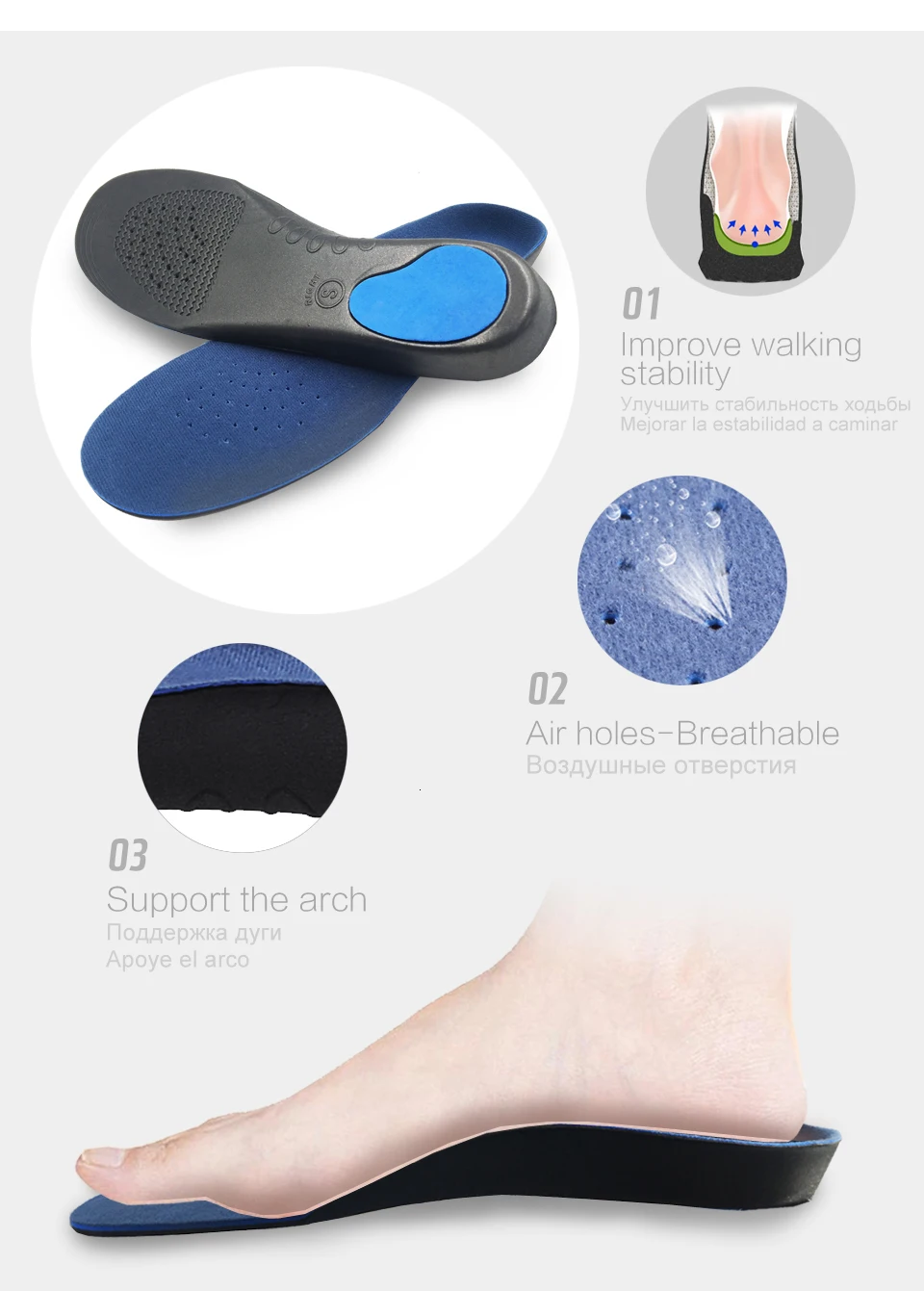 WINRUOCEN ортопедические InsolesFlatfoot ортопедические Cubitus Varus ортопедические стельки для ухода за ногами унисекс дезодорирующие стельки
