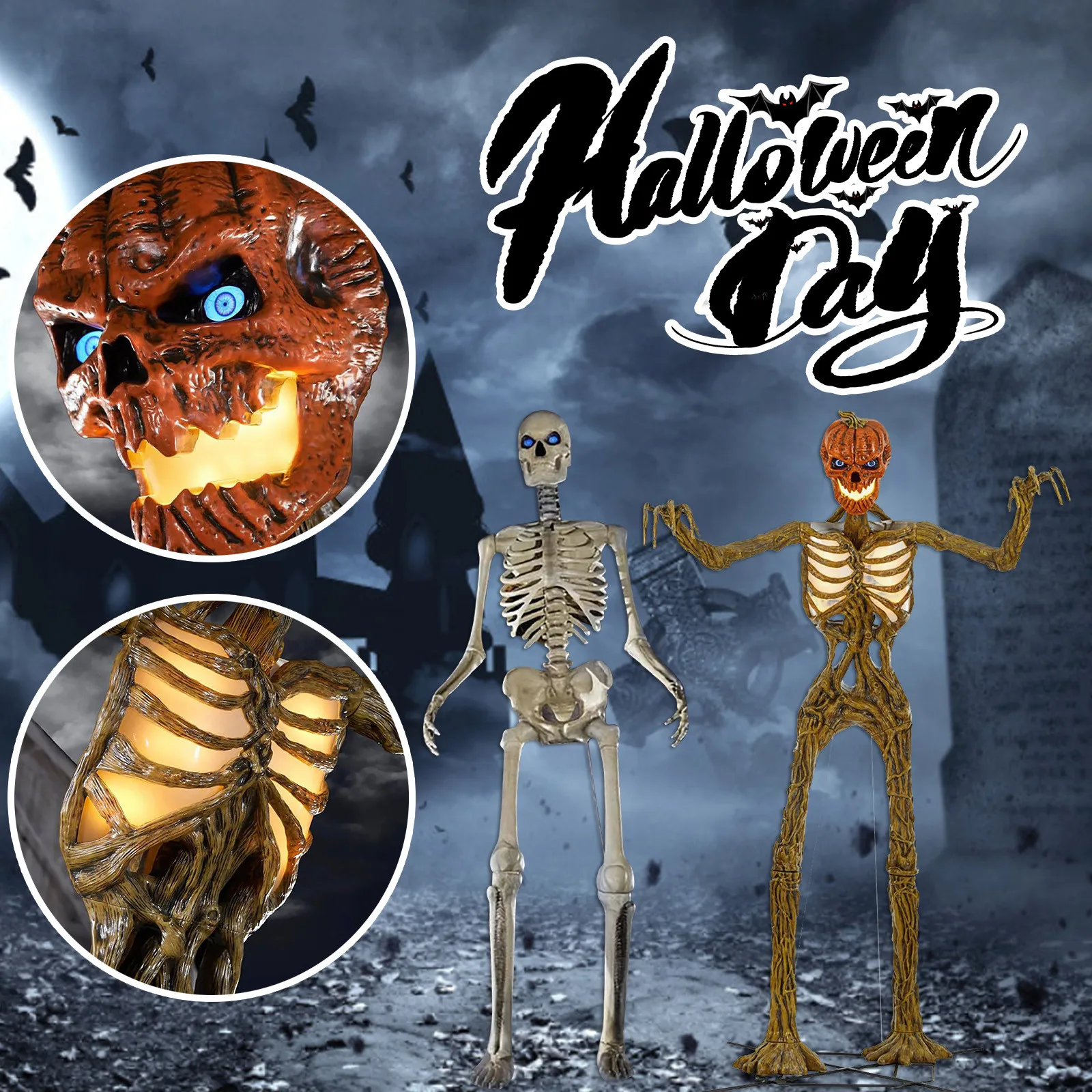 Скелет человека на Хэллоуин-скелет все тело Хэллоуин с подвижными суставами для