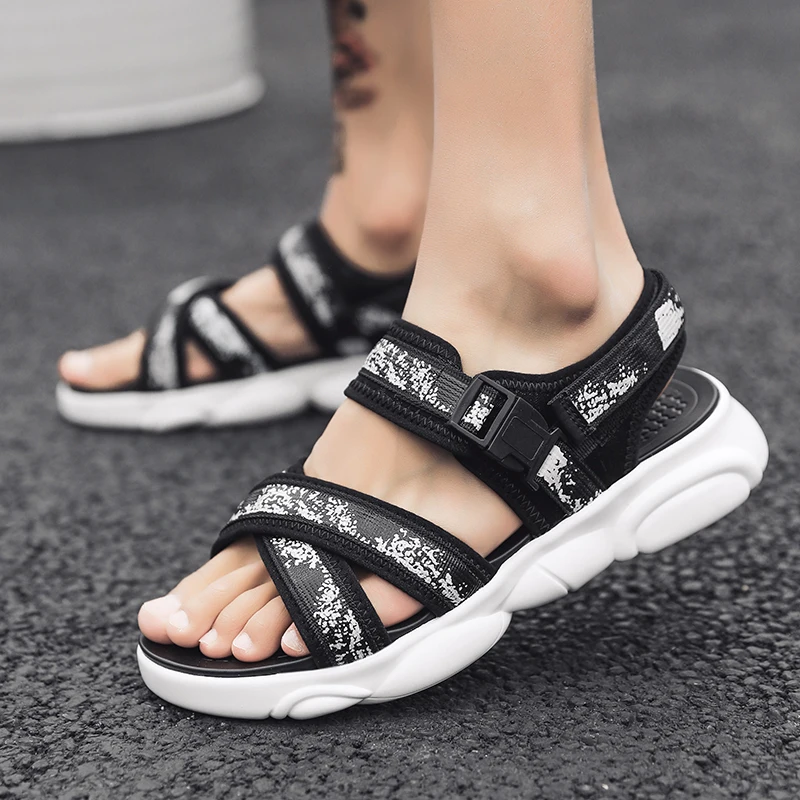 

Мужские сандалии, плоские спортивные сандалии, мужские уличные сандалии, пляжные безопасные сандалии, тканевые сандалии для мужчин