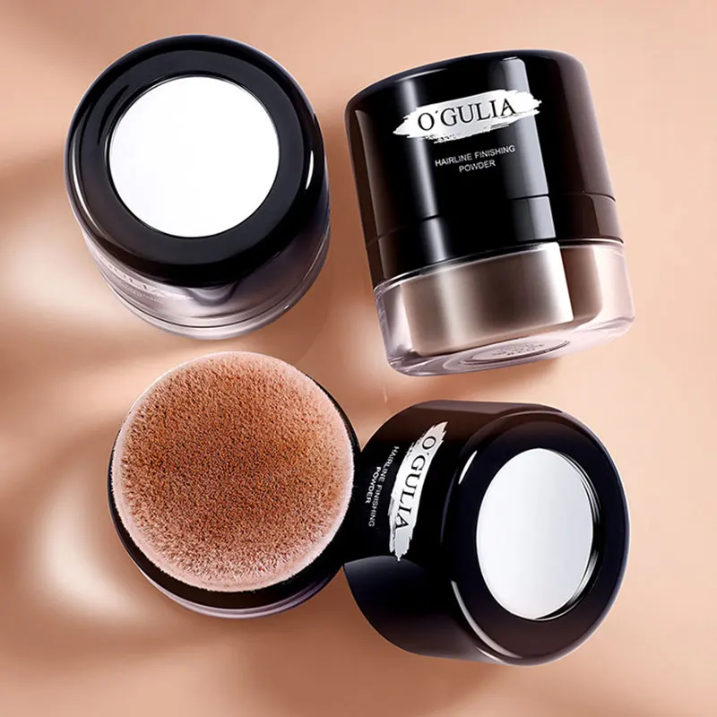 Коричнево серая рассыпчатая пудра для волос с затемненными краями водостойкая