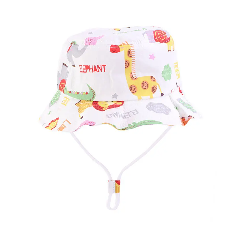 Панама с мультяшным принтом для мальчиков и девочек тонкая хлопковая шляпа