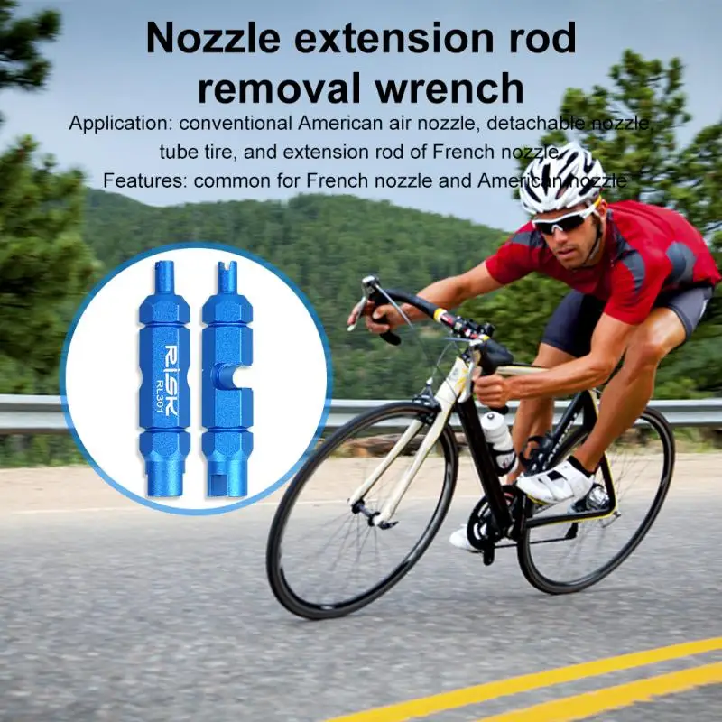 

Outdoor Cycling Mountain Road Bike Valve Tool French Valve Extension Rod US Nozzle Inner Tube Valve Core Multi-purpose Wrench