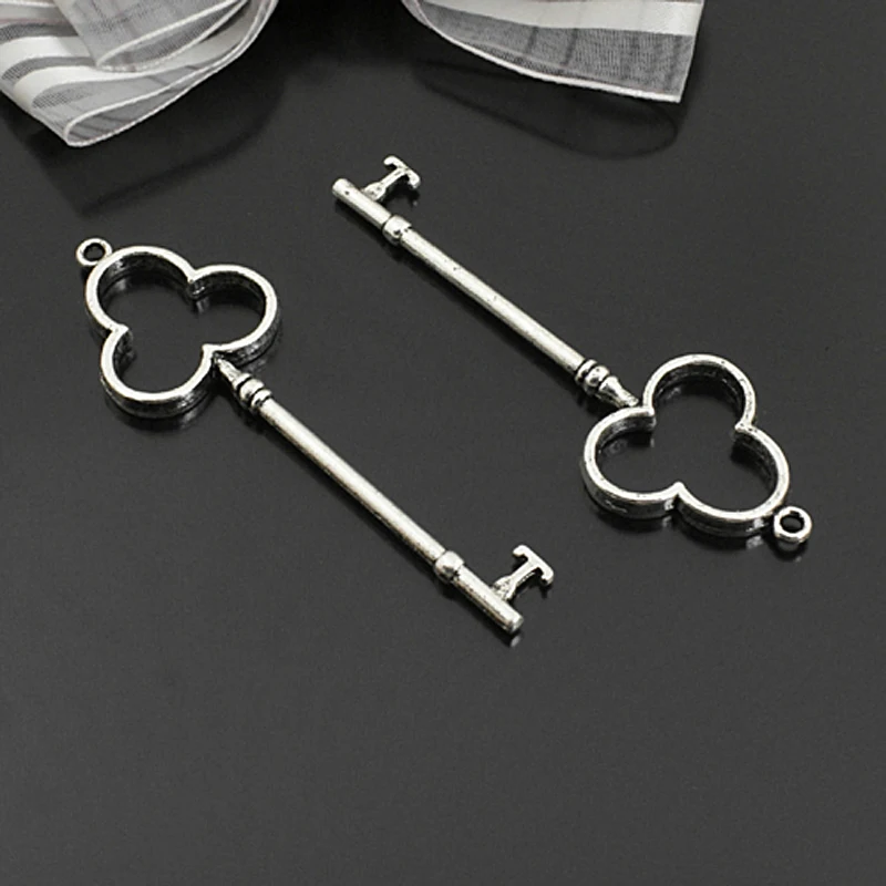 (E303)10 шт. 70x22 мм античный серебряный цинковый сплав Подвески в форме ключей Diy ювелирных изделий Аксессуары оптом