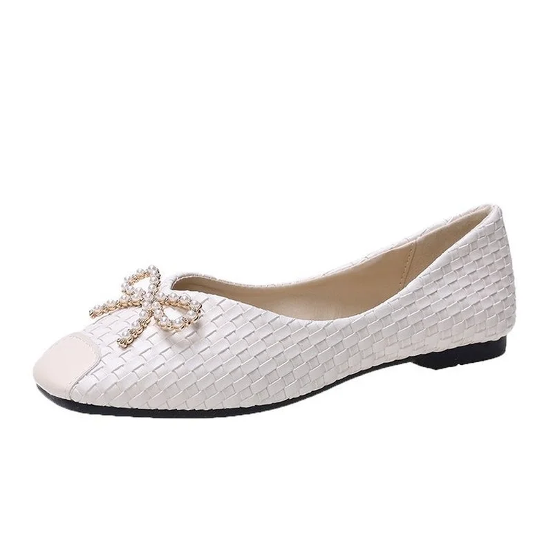 

2021 Fashion Pumps Women Shoes Female Footwear Bow Rhinestone Flat Shoes Walking Shoes Women's Casual Woman Shoe Tenis Feminino