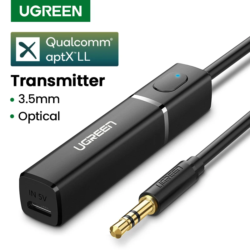 Bluetooth передатчик UGREEN 5 0 беспроводной с поддержкой APTX LL и штекером Aux 3
