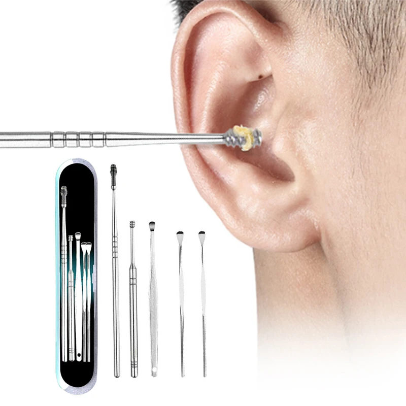 5pcs/set Stainless Steel Ear Scoop Ear Ear Pick Ear Cleaning Tool Set Double Head Ear Care Tool