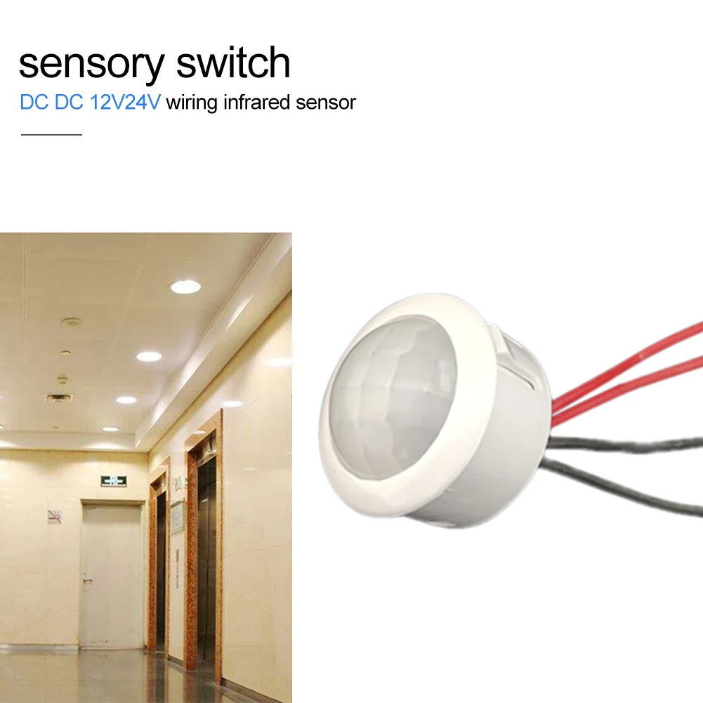 

DC 12V 24V Wiring Infrared Sensor Ceiling Lamp Human Body Induction Switch PIR Motion Movement Sensing Light Switches