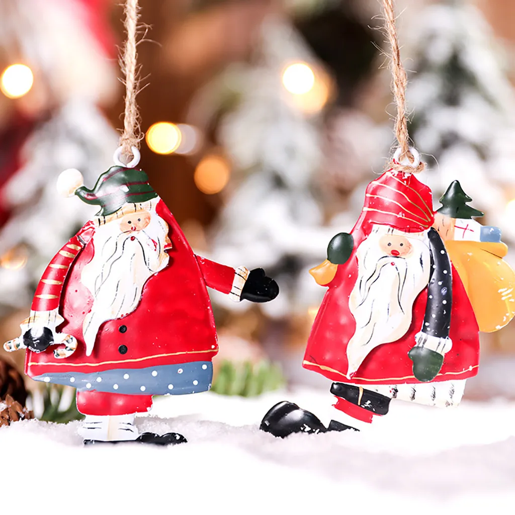 Санта Клаус кованого железа Рождественская елка подвеска винтажная с Клаусом