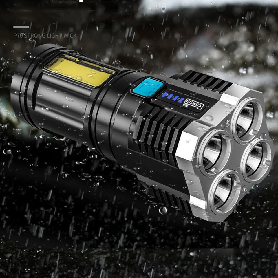 Фонарик со встроенной батареей XHP70.2 USB Аккумуляторный портативный мощный
