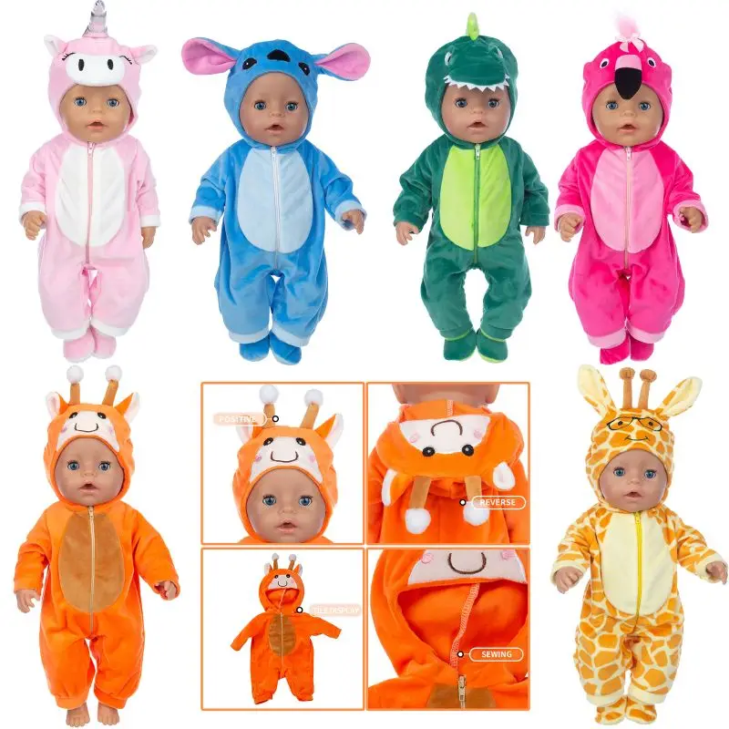 

Baby New Born Fit 17 inch 43cm Doll Clothes Accessories JumpSuit+Shoes For Baby Birthday Gift