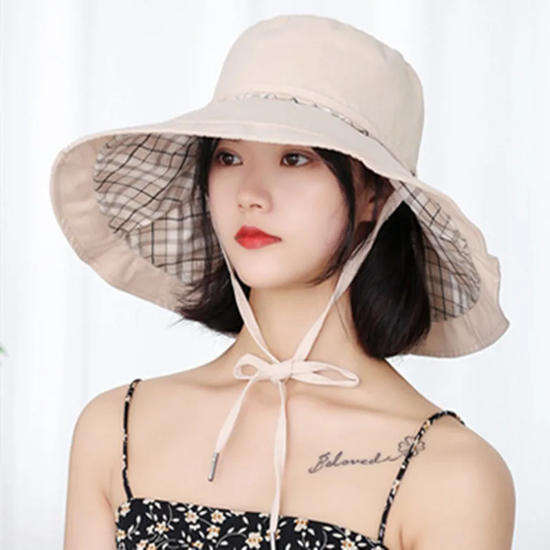 

Двусторонняя Солнцезащитная шляпа для женщин, летняя женская шляпа с широкими полями, складная сетчатая шляпа для бассейна, оптовая продажа